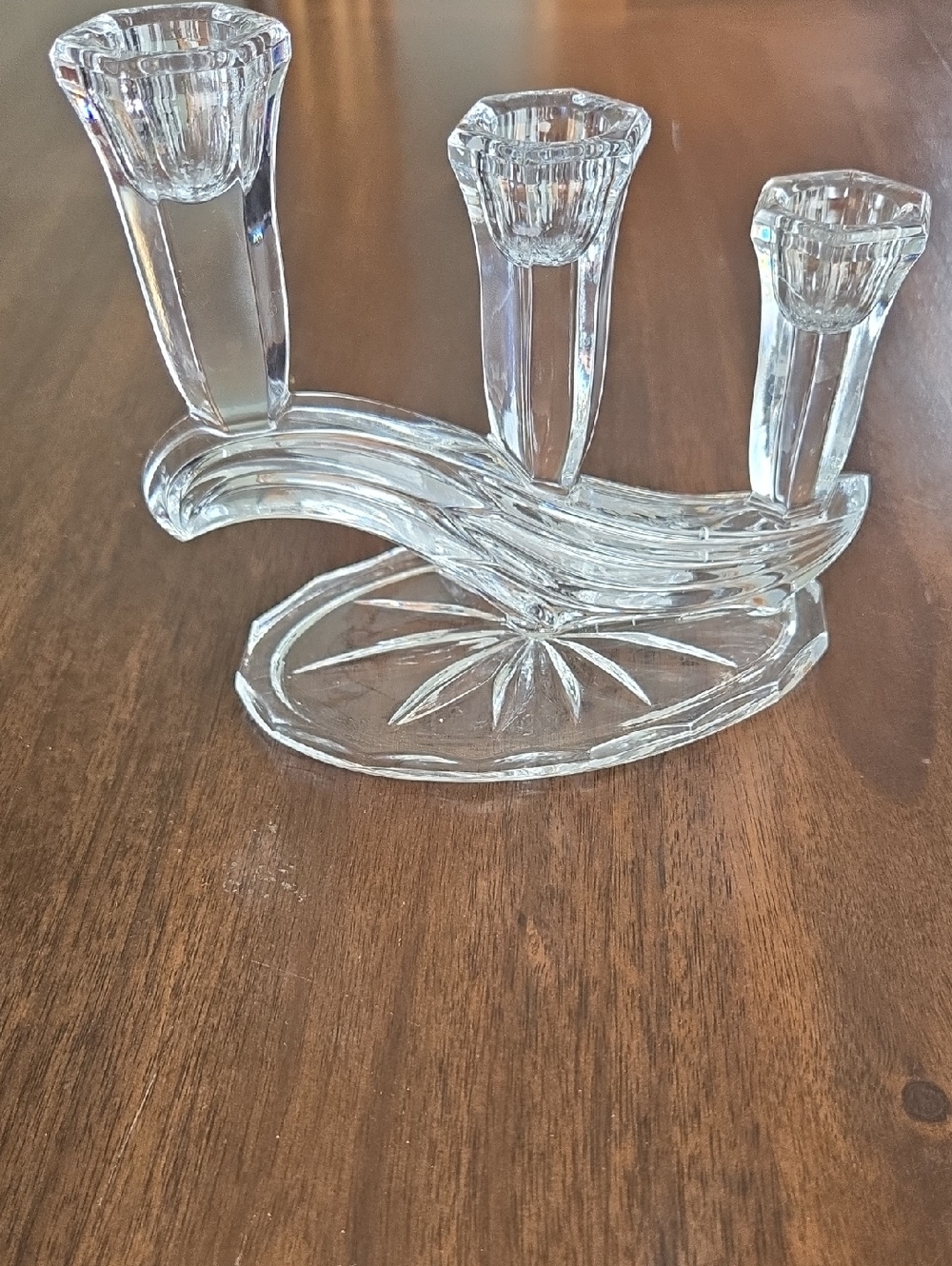 Vintage 3 Arm Crystal Candle Holder